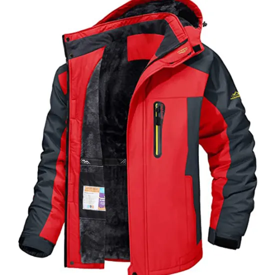 Discount OUKU Men's Winter Jacket Fleece Jacket Softshell Jacket Windbreaker Climbing Snow Sports Thermal Warm Waterproof Hooded Waterproof Winter Autumn / Fall Sportswear Regular Red Army Green Light Black Light