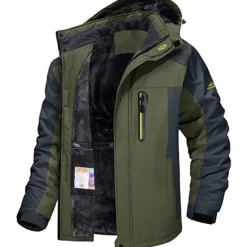 Discount OUKU Men's Winter Jacket Fleece Jacket Softshell Jacket Windbreaker Climbing Snow Sports Thermal Warm Waterproof Hooded Waterproof Winter Autumn / Fall Sportswear Regular Red Army Green Light Black Light