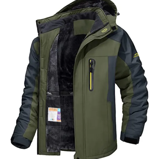 Discount OUKU Men's Winter Jacket Fleece Jacket Softshell Jacket Windbreaker Climbing Snow Sports Thermal Warm Waterproof Hooded Waterproof Winter Autumn / Fall Sportswear Regular Red Army Green Light Black Light