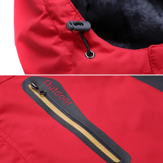 Discount OUKU Men's Winter Jacket Fleece Jacket Softshell Jacket Windbreaker Climbing Snow Sports Thermal Warm Waterproof Hooded Waterproof Winter Autumn / Fall Sportswear Regular Red Army Green Light Black Light