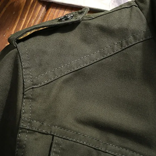 OUKU Men's Winter Jacket Fleece Jacket Casual Jacket Daily Vacation Thermal Warm Pocket Fleece Fall & Winter Plain Fashion Streetwear Stand Collar Regular Black Navy Blue Khaki Army Green Dark Gray Jacket