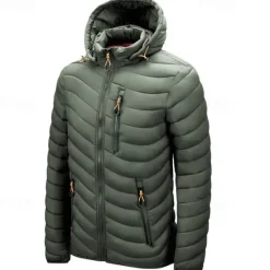 New OUKU Men's Winter Jacket Puffer Jacket Padded Pocket Polyster Daily Wear Date Vacation Regular Fashion Casual Comfortable Thermal Warm Fall & Winter Solid / Plain Color Wine Black Blue Army Green Puffer
