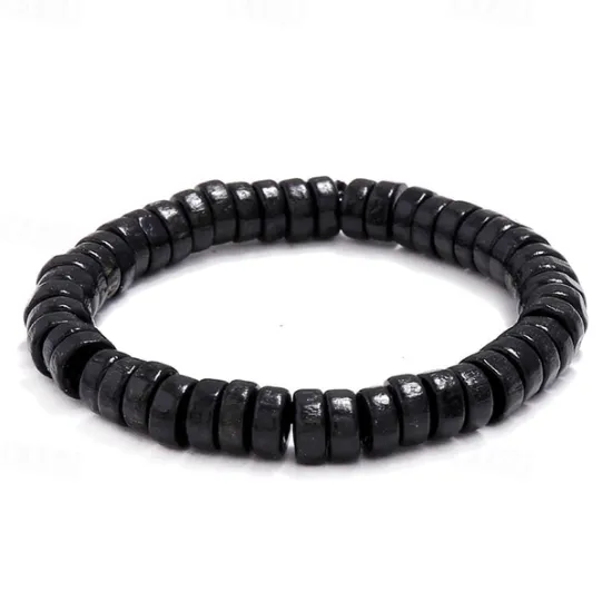 Hot OUKU Men's Women's Bead Bracelet Classic Vintage Theme Fashion Boho Wood Bracelet Jewelry Black / Ink Blue / Brown For Daily Holiday Festival