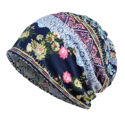 Sale OUKU men's women's vintage floral beanie lightweight breathable skull cap slouchy thin beanie baggy hat for daily wear slouchy hip-hop soft running adult dwarf hats chemo cap