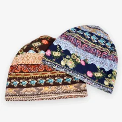 Sale OUKU men's women's vintage floral beanie lightweight breathable skull cap slouchy thin beanie baggy hat for daily wear slouchy hip-hop soft running adult dwarf hats chemo cap