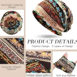 Sale OUKU men's women's vintage floral beanie lightweight breathable skull cap slouchy thin beanie baggy hat for daily wear slouchy hip-hop soft running adult dwarf hats chemo cap