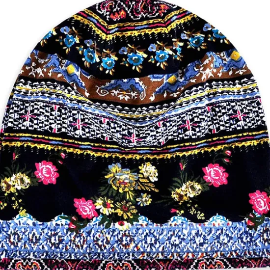 Sale OUKU men's women's vintage floral beanie lightweight breathable skull cap slouchy thin beanie baggy hat for daily wear slouchy hip-hop soft running adult dwarf hats chemo cap