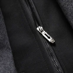 Sale OUKU Men's Wool Coat Overcoat Trench Coat Long Trench Coat Daily Vacation Fall & Winter Wool Thermal Warm Windproof Outerwear Clothing Apparel Fashion Classic Color Block Pocket Hooded Single Breasted