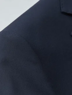 Clearance OUKU Men's Wool Suit Blazer Formal School Wedding Elegant Warm Fall Winter Solid Color Single Breasted One-button Blazer Navy Blue