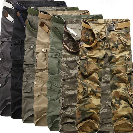 Sale OUKU Men's Work Pants Hiking Cargo Pants Hiking Pants Trousers Camo Outdoor Ripstop Multi Pockets Breathable Soft Cotton Pants / Trousers Bottoms Jungle camouflage Army Green Camouflage Grey Khaki Work