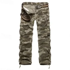 Sale OUKU Men's Work Pants Hiking Cargo Pants Hiking Pants Trousers Camo Outdoor Ripstop Multi Pockets Breathable Soft Cotton Pants / Trousers Bottoms Jungle camouflage Army Green Camouflage Grey Khaki Work