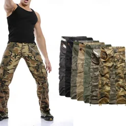 Sale OUKU Men's Work Pants Hiking Cargo Pants Hiking Pants Trousers Camo Outdoor Ripstop Multi Pockets Breathable Soft Cotton Pants / Trousers Bottoms Jungle camouflage Army Green Camouflage Grey Khaki Work