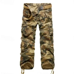 Sale OUKU Men's Work Pants Hiking Cargo Pants Hiking Pants Trousers Camo Outdoor Ripstop Multi Pockets Breathable Soft Cotton Pants / Trousers Bottoms Jungle camouflage Army Green Camouflage Grey Khaki Work