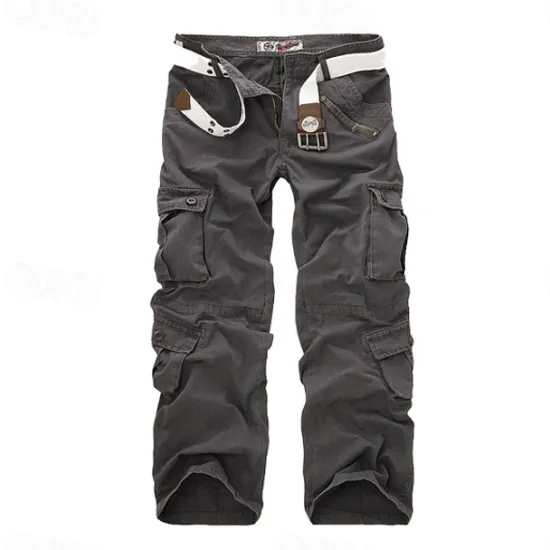 Sale OUKU Men's Work Pants Hiking Cargo Pants Hiking Pants Trousers Camo Outdoor Ripstop Multi Pockets Breathable Soft Cotton Pants / Trousers Bottoms Jungle camouflage Army Green Camouflage Grey Khaki Work