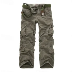 Sale OUKU Men's Work Pants Hiking Cargo Pants Hiking Pants Trousers Camo Outdoor Ripstop Multi Pockets Breathable Soft Cotton Pants / Trousers Bottoms Jungle camouflage Army Green Camouflage Grey Khaki Work
