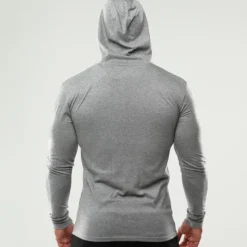 Outlet OUKU Men's Workout Shirt Running Shirt Long Sleeve Top Spring Hooded Spandex Breathable Quick Dry Soft Gym Workout Running Sportswear Activewear Solid Colored Black White Dark Navy