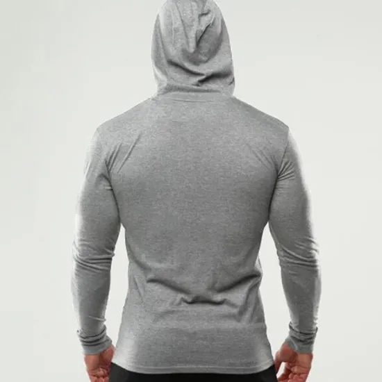 Outlet OUKU Men's Workout Shirt Running Shirt Long Sleeve Top Spring Hooded Spandex Breathable Quick Dry Soft Gym Workout Running Sportswear Activewear Solid Colored Black White Dark Navy