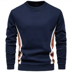 Sale OUKU Men's Zip Hoodie Sweatshirt Pullover Apricot Black Navy Blue Blue Orange Standing Collar Color Block Sports & Outdoor Sports Weekend Streetwear Cool Casual Spring & Fall Clothing Apparel Hoodies