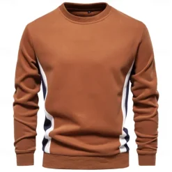 Sale OUKU Men's Zip Hoodie Sweatshirt Pullover Apricot Black Navy Blue Blue Orange Standing Collar Color Block Sports & Outdoor Sports Weekend Streetwear Cool Casual Spring & Fall Clothing Apparel Hoodies