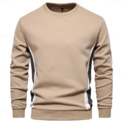 Sale OUKU Men's Zip Hoodie Sweatshirt Pullover Apricot Black Navy Blue Blue Orange Standing Collar Color Block Sports & Outdoor Sports Weekend Streetwear Cool Casual Spring & Fall Clothing Apparel Hoodies