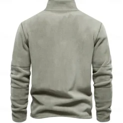 Best OUKU Men's Zip Hoodie Sweatshirt Quarter Zip Sweatshirt Black Blue Brown Green Khaki Half Zip Plain Sports & Outdoor Casual Daily non-printing Active Cool Casual Spring & Fall Autumn / Fall Clothing