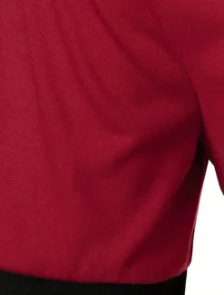 New OUKU Men's Zip Polo Polo Shirt Casual Holiday Lapel Quarter Zip Short Sleeve Fashion Basic Color Block Quarter Zip Summer Regular Fit Black Red Brown Light Black Zip Polo