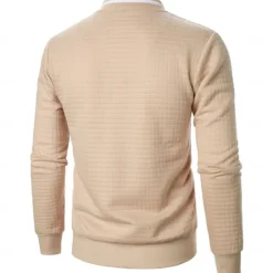 Best OUKU Men's Zip Sweatshirt Sweat Jacket Full Zip Sweatshirt Black White Wine Army Green Navy Blue Standing Collar Plain Pocket Ribbed Textured Sports & Outdoor Daily Holiday Streetwear Casual Spring & Fall