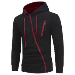 Sale OUKU Men's Zip Up Hoodies Black White Gray Hooded Plain Sports & Outdoor Daily Sports Hot Stamping Sportswear Basic Casual Spring & Summer Clothing Apparel Hoodies Sweatshirts Long Sleeve