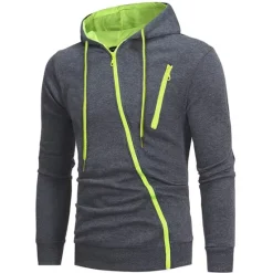 Sale OUKU Men's Zip Up Hoodies Black White Gray Hooded Plain Sports & Outdoor Daily Sports Hot Stamping Sportswear Basic Casual Spring & Summer Clothing Apparel Hoodies Sweatshirts Long Sleeve