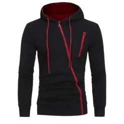 Sale OUKU Men's Zip Up Hoodies Black White Gray Hooded Plain Sports & Outdoor Daily Sports Hot Stamping Sportswear Basic Casual Spring & Summer Clothing Apparel Hoodies Sweatshirts Long Sleeve