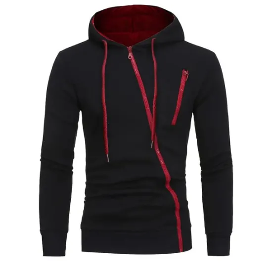 Sale OUKU Men's Zip Up Hoodies Black White Gray Hooded Plain Sports & Outdoor Daily Sports Hot Stamping Sportswear Basic Casual Spring & Summer Clothing Apparel Hoodies Sweatshirts Long Sleeve