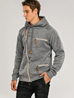 Best OUKU Men's Zip Up Sweatshirt Sweat Jacket Black Light Grey Dark Gray Hooded Solid Color Casual Streetwear Polyester Cool Fall Winter Clothing Apparel Hoodies Sweatshirts Long Sleeve Slim