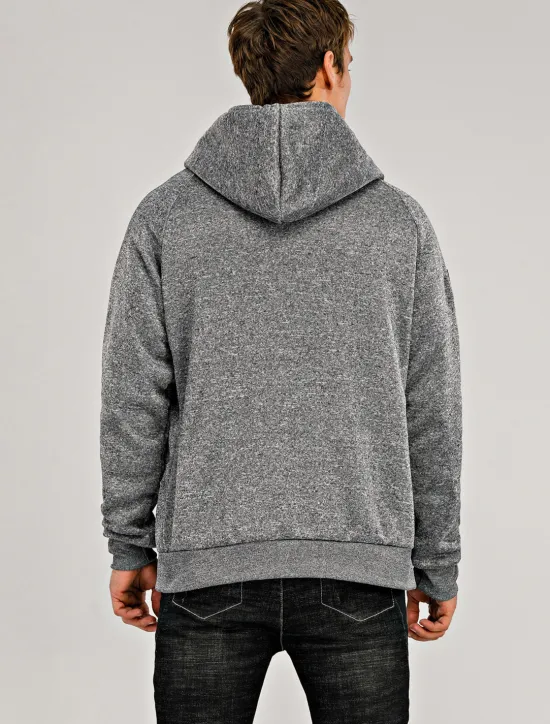 Best OUKU Men's Zip Up Sweatshirt Sweat Jacket Black Light Grey Dark Gray Hooded Solid Color Casual Streetwear Polyester Cool Fall Winter Clothing Apparel Hoodies Sweatshirts Long Sleeve Slim