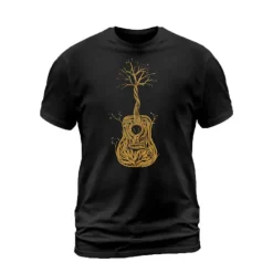 Clearance OUKU Music Festival Men's Tree Graphic Prints Musical Instrument T Shirt Graphic Tee Cotton Short Sleeve Graphic Shirt Black Navy Blue Gray Comfortable Tee Outdoor Street Fashion Designer Clothing