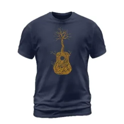 Clearance OUKU Music Festival Men's Tree Graphic Prints Musical Instrument T Shirt Graphic Tee Cotton Short Sleeve Graphic Shirt Black Navy Blue Gray Comfortable Tee Outdoor Street Fashion Designer Clothing