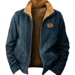 New OUKU New Year Christmas Men's Deer Sweatshirts Sweatshirt Zip Sweatshirt Long Sleeve Sweatshirt Stand Collar Daily Basic Casual 3D Printing Christmas Party New Year Full Zip Stand Collar Winter Spring