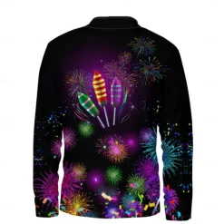 OUKU New Year Men's Graphic Happy New Year Hoodies Daily Casual Long Sleeve Stand Collar Vacation Going out Streetwear Print Spring & Fall Designer Black