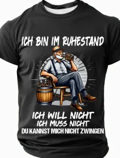New OUKU Oktoberfest Men's Retired German T Shirt Short Sleeve T shirt 3D Print Crew Neck Shirt Fashion Exaggerated Daily Party Street Casual Black Red Blue Summer Spring All Seasons Clothing Apparel S M L XL