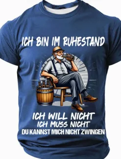 New OUKU Oktoberfest Men's Retired German T Shirt Short Sleeve T shirt 3D Print Crew Neck Shirt Fashion Exaggerated Daily Party Street Casual Black Red Blue Summer Spring All Seasons Clothing Apparel S M L XL