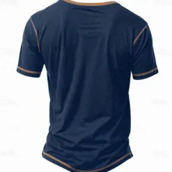 Hot OUKU Papa Shirts Men'S Henley Shirt Tee Graphic Hand Henley Clothing Apparel 3D Print Outdoor Casual Short Sleeve Print Button-Down Vintage Fashion Designer Stylish