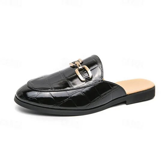 Best OUKU Patent Leather Moccasins for Men - Sophisticated Slip-On with Metal Buckle for Business and Casual Wear