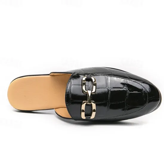 Best OUKU Patent Leather Moccasins for Men - Sophisticated Slip-On with Metal Buckle for Business and Casual Wear