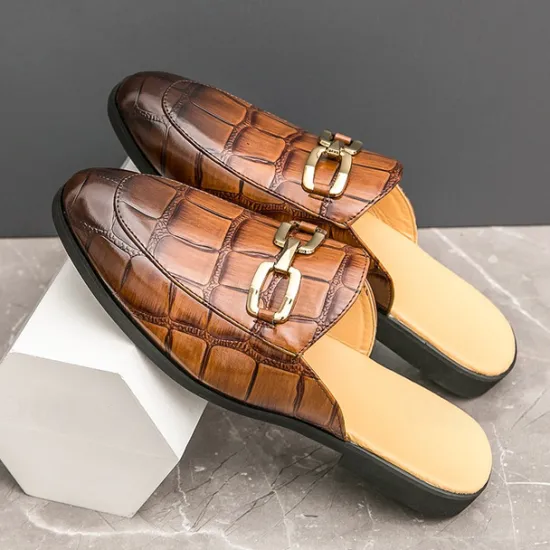 Best OUKU Patent Leather Moccasins for Men - Sophisticated Slip-On with Metal Buckle for Business and Casual Wear
