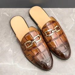 Best OUKU Patent Leather Moccasins for Men - Sophisticated Slip-On with Metal Buckle for Business and Casual Wear