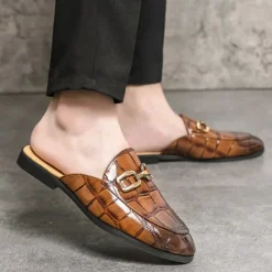 Best OUKU Patent Leather Moccasins for Men - Sophisticated Slip-On with Metal Buckle for Business and Casual Wear