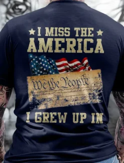 Discount OUKU Patriotic T Shirts For Men American US Flag Funny T Shirt Short Sleeve T shirt 3D Print Crew Neck Shirt Fashion Daily Basic Street Casual Daily Black Blue Summer Spring All Seasons Clothing