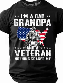 Discount OUKU Patriotic T Shirts For Men Sarcasm T Shirt Short Sleeve T shirt 3D Print Crew Neck Shirt Military Funny Political T Shirt Street Casual Daily Black Blue Green Summer Spring All Seasons Clothing