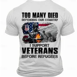 Clearance OUKU Patriotic T Shirts For Men USA T Shirt Short Sleeve T shirt 3D Print Crew Neck Shirt Fashion Funny Political T Shirt Street Casual Daily Black Red Blue Summer Spring All Seasons Clothing Apparel S M