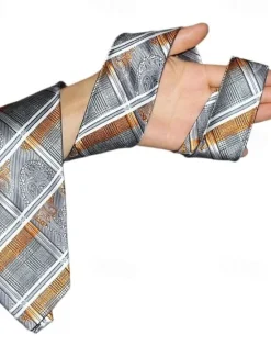 Hot OUKU 1Pc Man Necktie Width Bridegroom Groomsman Tie 8cm Business Manager Tie Gray