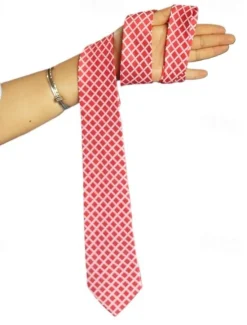 Best OUKU 1Pc Man Necktie Grid Width 8cm Bridegroom Groomsman Tie Business Manager Tie Pink